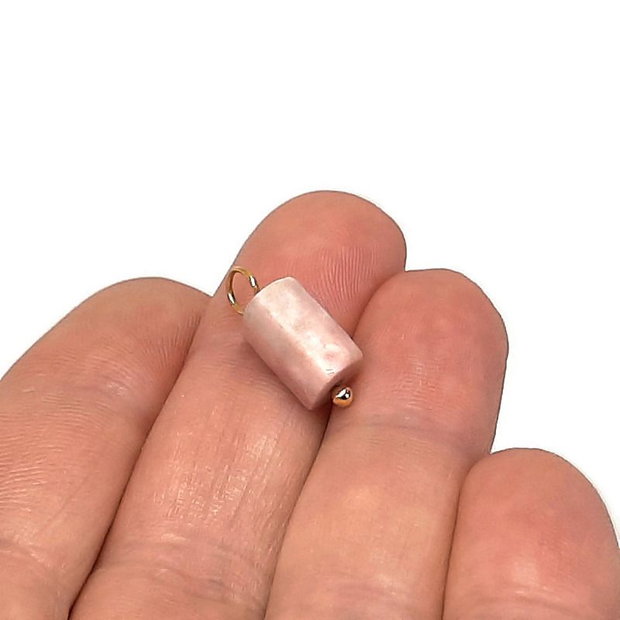 Pandantiv rodonit, tub fatetat 17x6mm    PD.0045.5