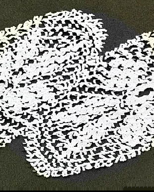 mileu alb crosetat manual nou  , 10 cm