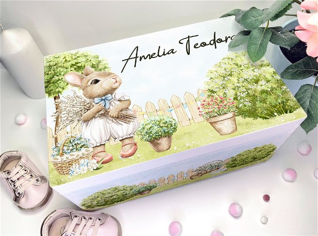 Cutie Amintiri Fete Personalizată - Charming Bunny