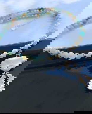 Colier argint 925 cu perle de cultura si amazonit