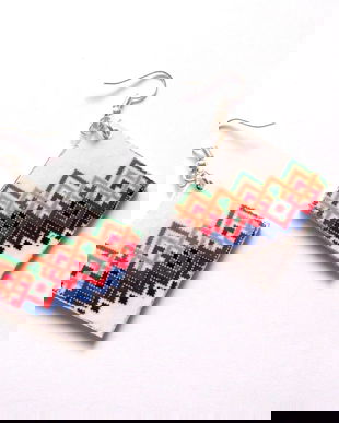 cercei lemn cu motiv traditonal 42684