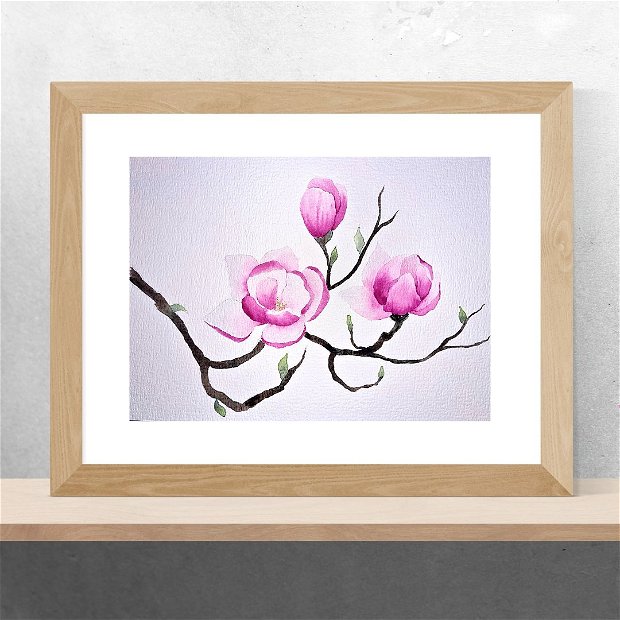 Pictura acuarela - Magnolia