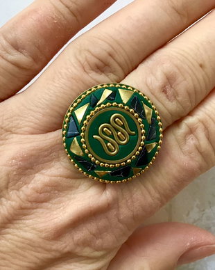 Inel Nepalez verde