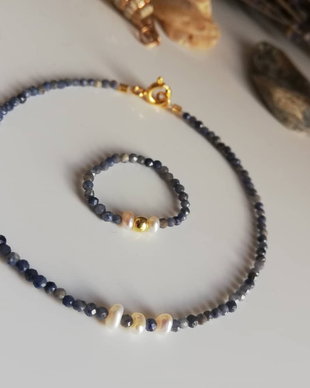 Set brățară și inel Safir