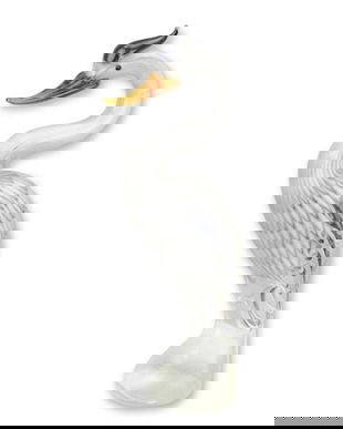 Barza stilizata - figurina deosebita din sticla de Murano