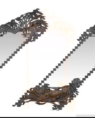 Oglinda de masa Art Nouveau din fonta