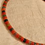 Surfer choker colier agate indiene jad argint heishi unisex