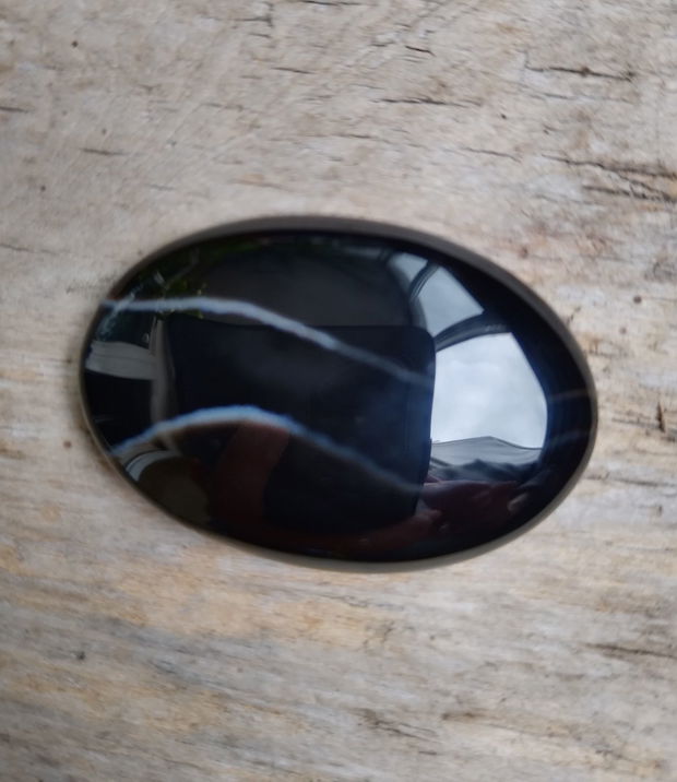 Cabochon agata neagra, 40x26 mm