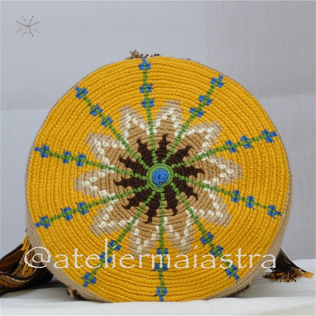 geanta handmade ornamentata cu motivele populare din Muntenia patru cai si flori de cuisoare