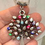 SET ~BLUE SPRING~ murano,accesorii argintii,inox,zamac argintat