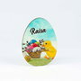 Ou din lemn cu magnet personalizat cu nume