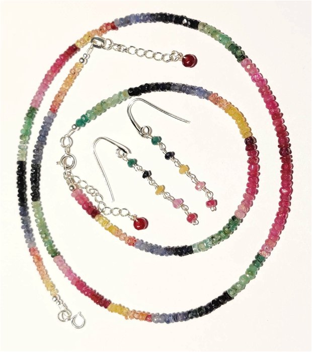 Set rubin, safir, smarald si argint (981)
