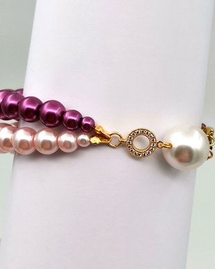 Rezervat Brățară - Magenta Glow & Pearls