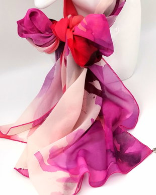 Eșarfa SPLASHES OF MAGENTA COLOUR - Colecția MINI