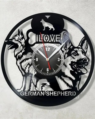 LOVE- GERMAN SHEPHERD- ceas de perete