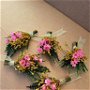 Cocarde nuntă -flori naturale uscate, Roz