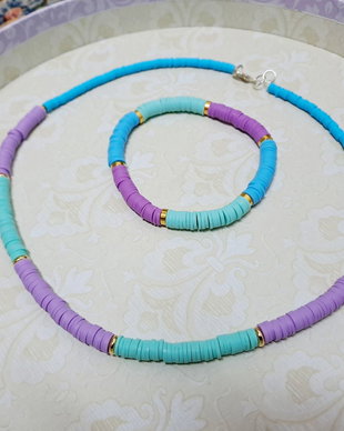 Set brățară,colier Heishi
