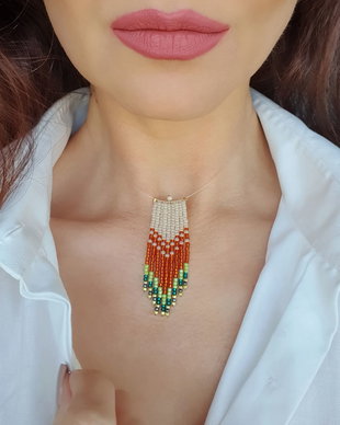 Colier invizibil cu franjuri, Colier boho chic