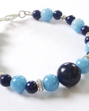 Bratara lapis lazuli si calcedonie