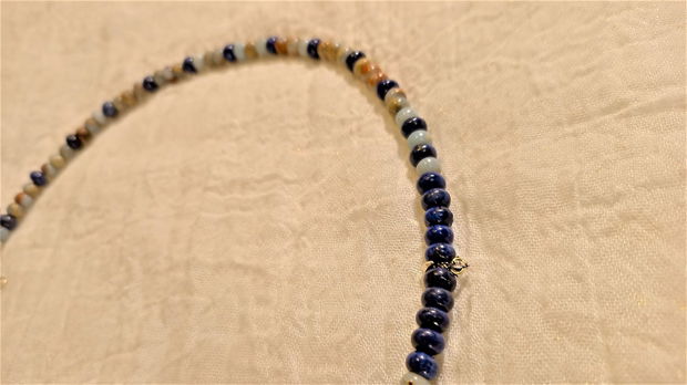 Colier surfer necklace vajra argint lapis lazuli impression jasper, unisex- Transport gratuit