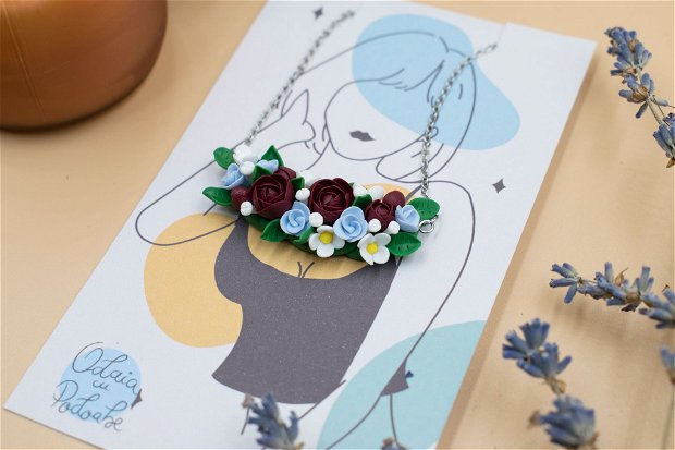 Lănțișor cu flori | Personalizat handmade | Lut polimeric
