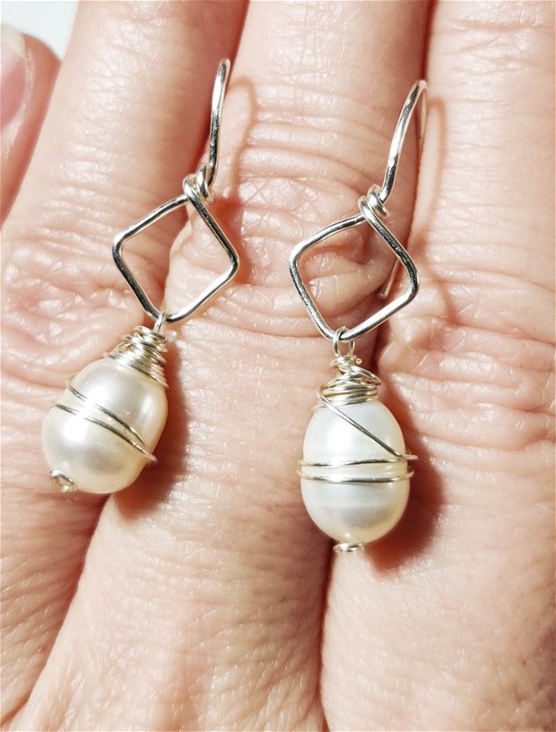 Set perle naturale si argint fillat (983)
