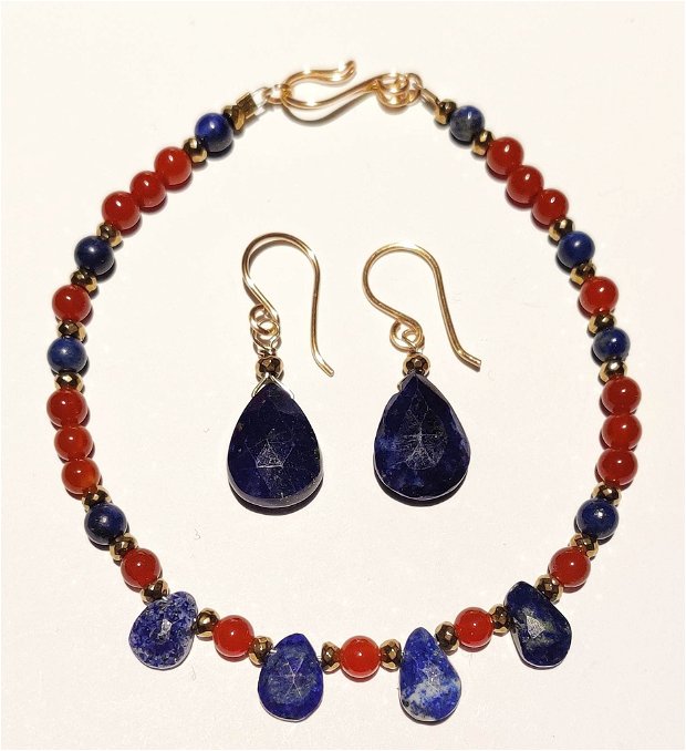 Set Lapis lazuli, jad si hematit  (986)
