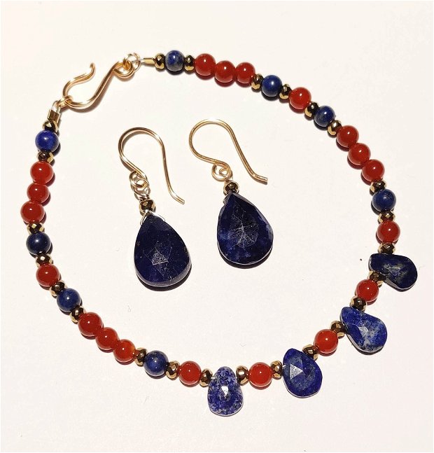 Set Lapis lazuli, jad si hematit  (986)