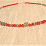 Colier surfer necklace argint coral jasp imperial- Transport gratuit