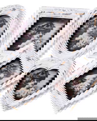 Set patru rame foto din rasini alb antichizate