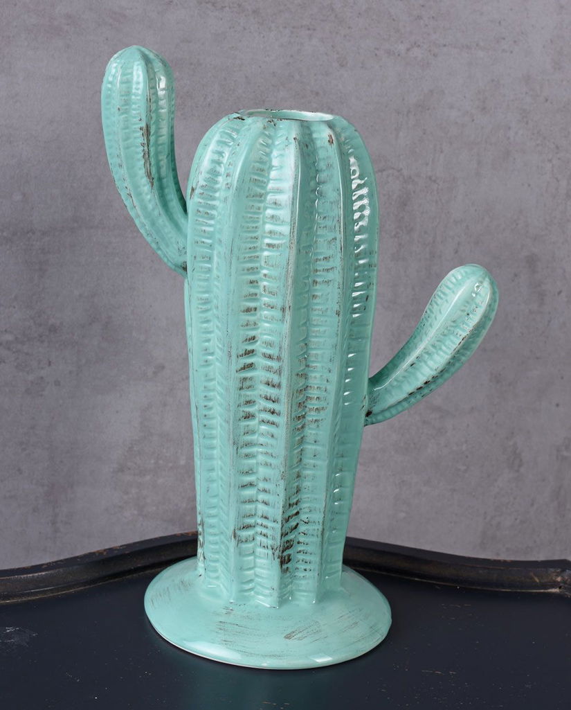 Vas cactus din ceramica verde