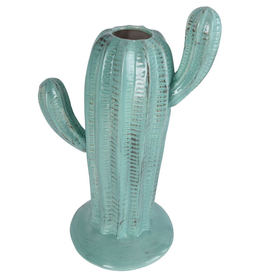 Vas cactus din ceramica verde