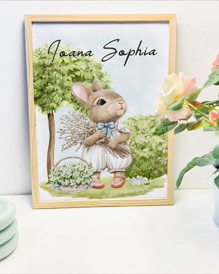 Tablou bebe personalizat - Charming Bunny