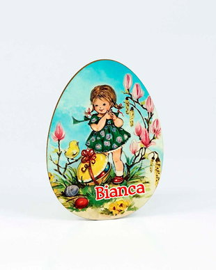 Decoratiune lemn cu mesaj pentru Paste