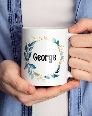 Cana alba personalizata pentru barbati