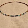Colier surfer choker argint lapis lazuli jasp rosu jasp imperial turcoaz heishi- Transport gratuit