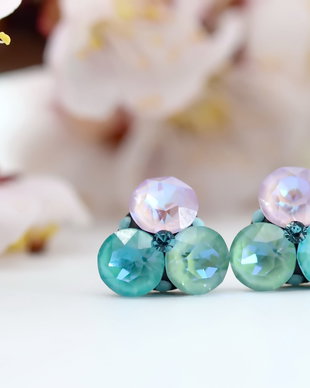 Cercei Swarovski  Trio Chaton Laguna / Argint 925