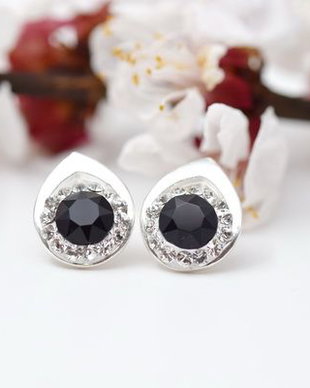 Cercei Swarovski - Oval / Black & White
