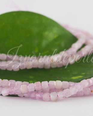 Kunzite fatetat 2.5x2.5mm (0.5sir)