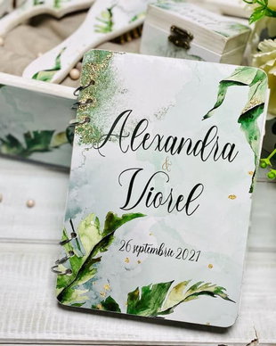 Guest book din lemn - Green Lovers