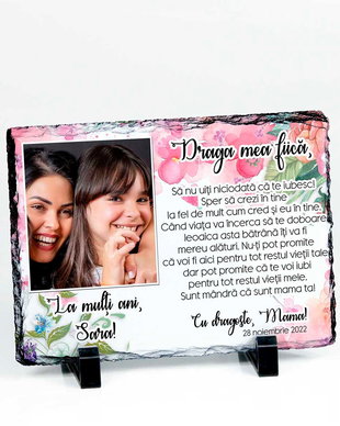 Cadou personalizat mama foto - ardezie