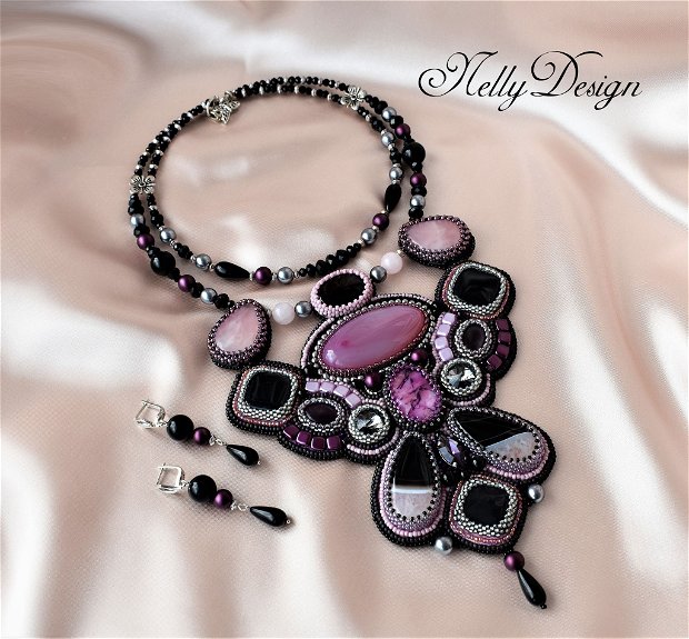 "Splendor Magenta' - Set bead-embroidery