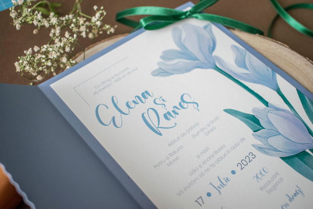 Invitatie nuntă Blue Romance