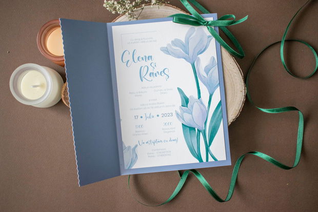 Invitatie nuntă Blue Romance