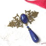 Brosa victoriana cu lapis lazuli