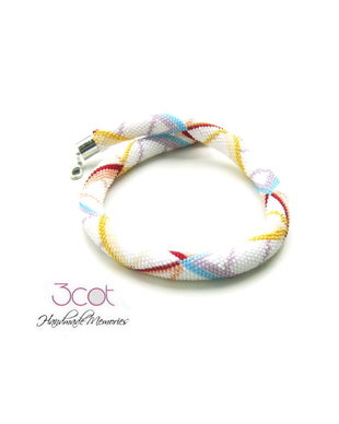 Colier handmade, crosetat cu margele de nisip - Colors and Lines
