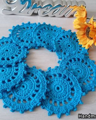 Set suport pahare/cani crosetate/ coaster