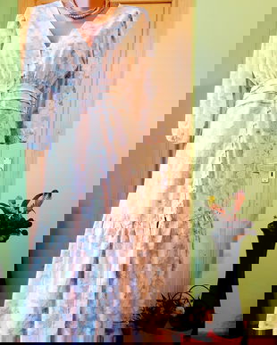 Rochie imprimeu pastel, model romantic