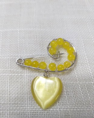 BROSA- JAD SI CAT'S EYE GALBEN
