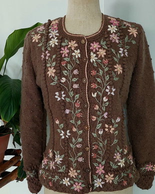 Jacheta tricotata manual Livia choco